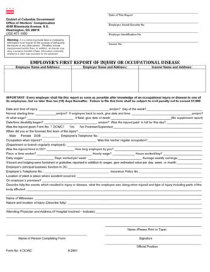 Bill Of Sale Form Washington Employers First Report Of Injury Or ...