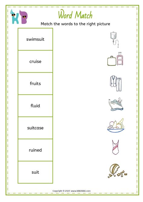 ui Words - Kindergarten Worksheet - Free Phonics Printable