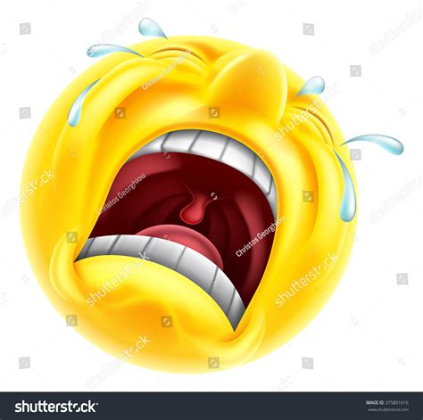 Very Upset Sad Crying Emoji Emoticon: ilustrações stock 375801616 | Shutterstock