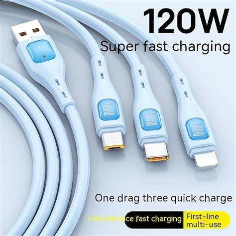 3 In 1 Design For Mac 120W USB C Multi Fast Charging Cable 3in1 ...