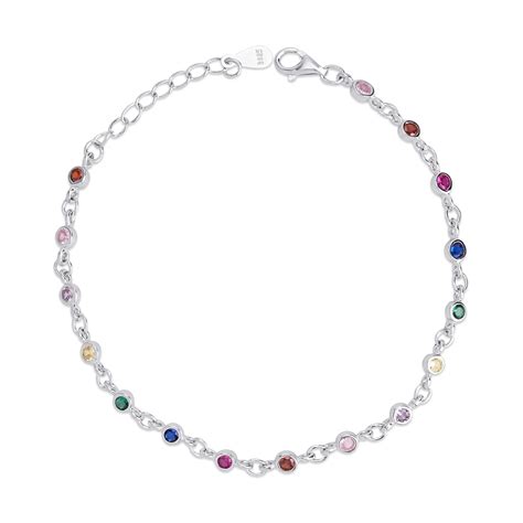 Radiant Spectrum Rhodium Plated 925 Sterling Silver Bracelet – Zavya