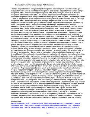 Fillable Online mzicf Resignation Letter Template Sample PDF ...