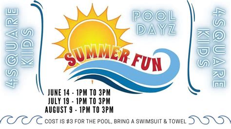 4Square Kids Pool Dayz, Fairfield Parks and Recreation, 14 June 2023 ...