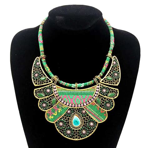 Buy Fstrend African Ethnic Chunky Choker Necklace Bib Egypt Tribal ...