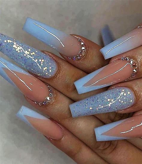 coffin baby blue nails