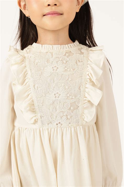 Buy Girls Off White Dress | One Friday