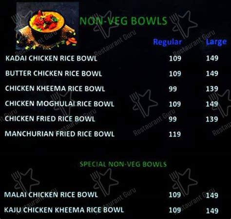 Menu at The Rice Bowl, Hyderabad, 1-64