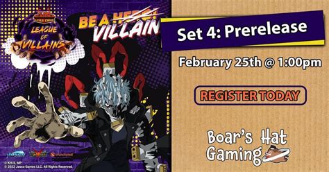 MHA CCG: League of Villains - Prerelease, Boar's Hat Gaming, Elgin, 25 ...
