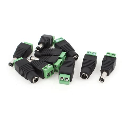 uxcell 5 Pairs DC Power Jack Connector M/F 2.1x5.5mm for CCTV Camera ...