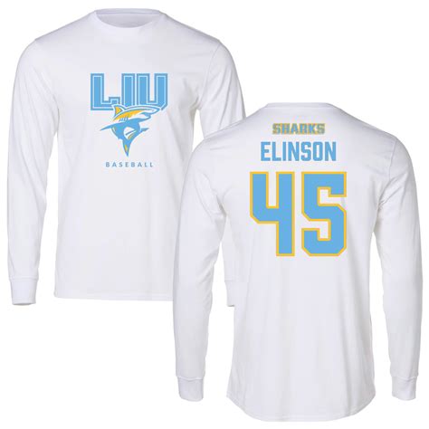 #45 Lawrence Elinson | Long Island University Baseball White Block ...