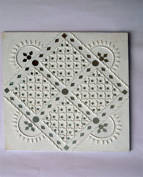 Off white hand painted mud and mirror work wall decor – GoSwadeshi