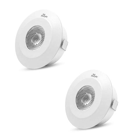Buy Murphy 2Watts LED Round Button Spot Light (Warm White, Golden ...