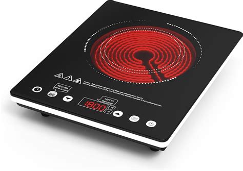 Amazon.com: Single Burner Electric Cooktop, 1800W Electric Stove Top ...