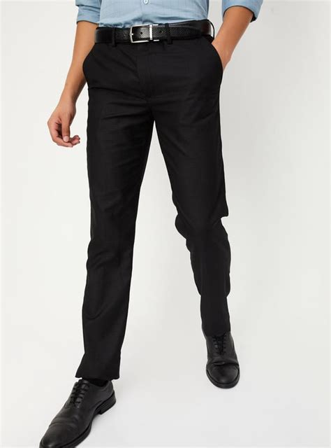 Buy Men Solid Slim Fit Formal Trousers Online at just Rs. 1049.0 ...
