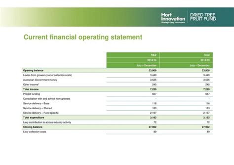 Image result for Operating Statement Example