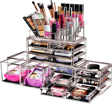 Amazon.com: Cq acrylic 3 Pack Clear Makeup Organizer Countertop ...