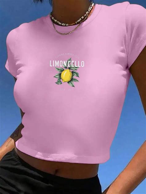 TURNING LEMONS INTO LIMONCELLO Women's Fashion Short T-Shirt | SHEIN USA