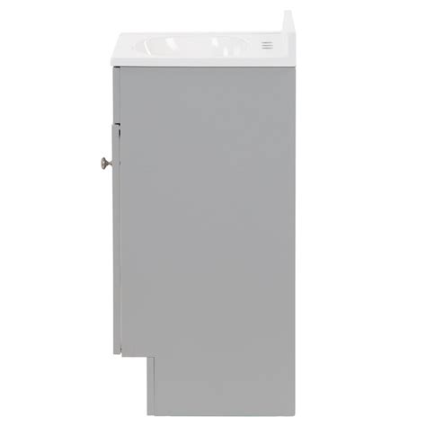 Project Source 18-in Gray Single Sink Bathroom Vanity with White ...