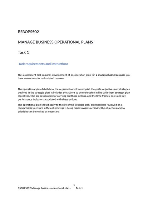 Business Operational Plan Sample 的图像结果