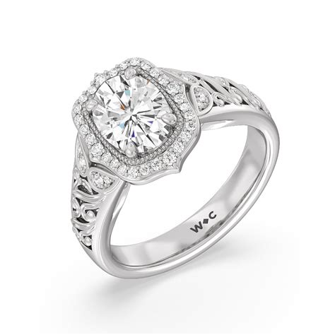 Vintage Filigree Fancy 2 1/3 CTTW Round Cut Lab Grown Diamond ...