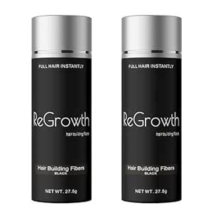 Buy Regrowth hair Building Fibers (Black) 27.5g + 27.5g – for ...