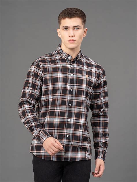 Red Tape Brown Checked Shirt for Men | Classic & Versatile | Redtape
