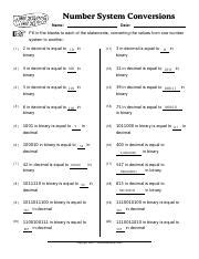 Image result for Worksheet On Binary Number System