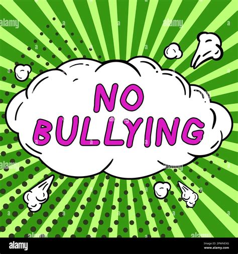 Conceptual caption No Bullying, Business idea stop aggressive behavior among children power ...