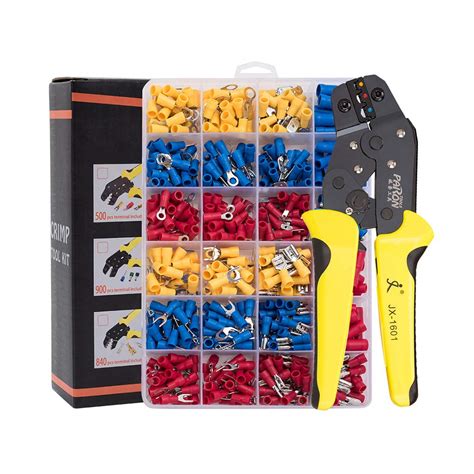 Buy Wire Terminals Crimping Tool Insulated Ratcheting Crimper Kit of ...