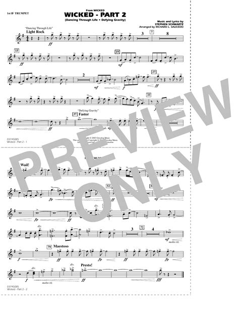 Wicked - Part 2 (arr. Richard L. Saucedo) - 1st Bb Trumpet by Stephen ...