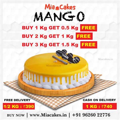 Buy 1 Kg Mango Cake, Get 1/2 Kg Free, in chennai