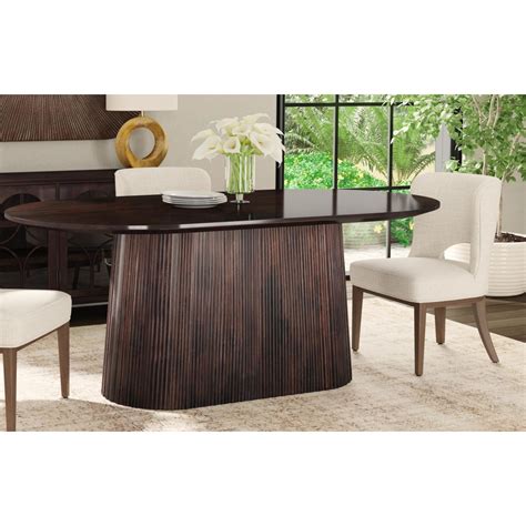 Bassett Mirror Dining Tables 8841-640B-T Contemporary Modern Oval ...