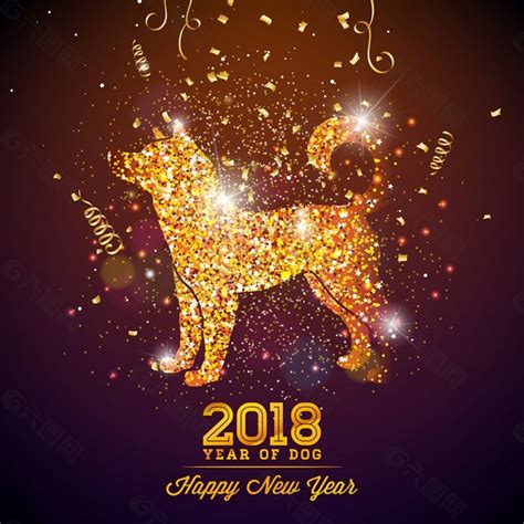 2018年新年犬矢量设计平面广告素材免费下载(图片编号:9081517)-六图网