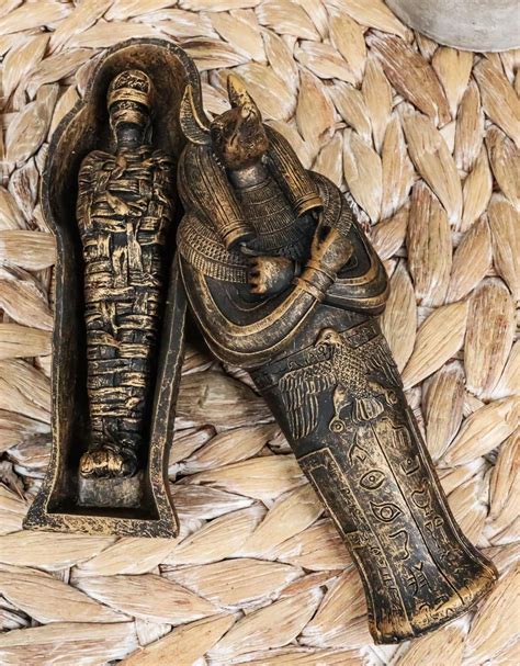 Ebros Gift Egyptian God Anubis Coffin Sculpture with Mummy India | Ubuy