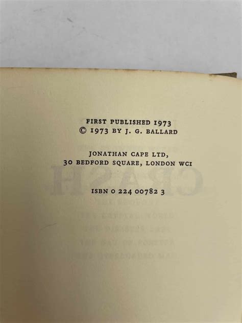 J.G. Ballard - Crash - First Edition 1973