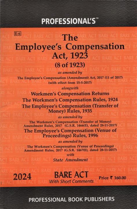 Buy The Employees Compensation Act, 1923 Latest 2024 EDITION ...