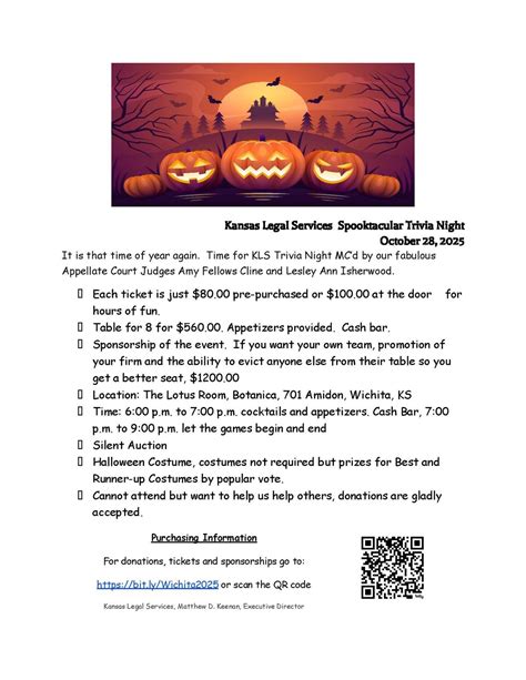 KLS Trivia Night 2025, 701 N Amidon St, Wichita, KS 67203-3162, United ...