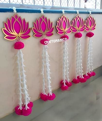 Craftomanic® 5 String Handmade Wall Decor Lotus with Rajnigandha for ...