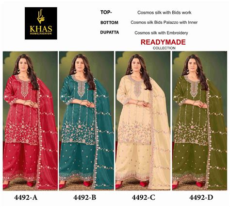 D.NO :- 4490 BY KHAS IN SIMER SILK WITH EMBROIDERY WORK NEW RADY MADE ...