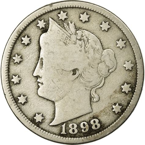 Five Cents 1898 Liberty Head Nickel, Coin from United States - Online ...
