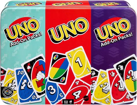 Amazon.com: Mattel Games UNO Core & UNO Add-on Packs Tin : Toys & Games