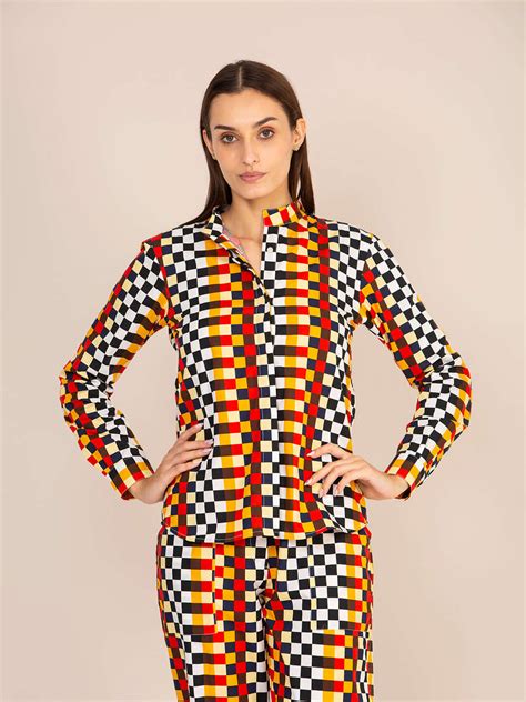 WOMEN'S PREMIUM POPLIN CHECKERED COORD SET