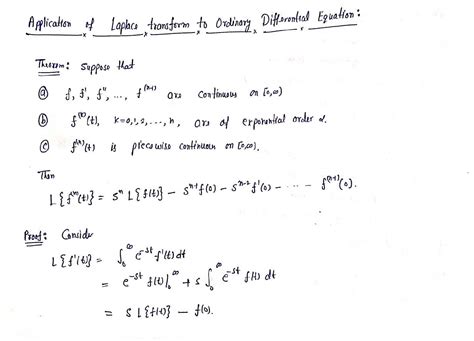 Application of Laplace and Fourier Transforms in ODEs: Notes Week 3 ...