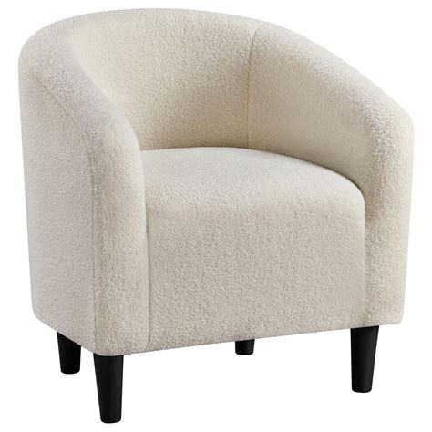 Buy Yaheetech Accent Barrel Chair, Faux Fur Club Chair, Furry Sherpa ...