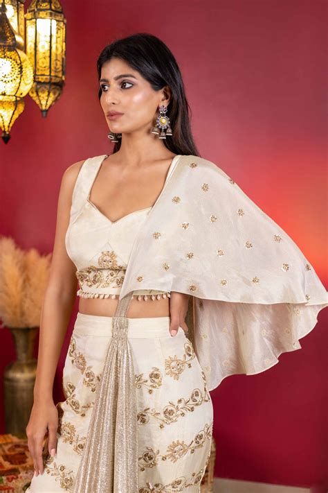 Golden Hand-Embroidered Mermaid Lehenga Set – The Behruz Theory
