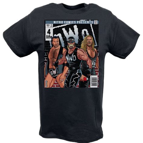 WCW Nitro Comics nWo 4 Life Hogan Hall Nash T-shirt - Walmart.com