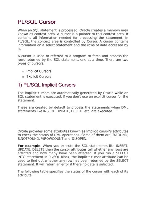 PLSQL Cursor Tutorial 的图像结果