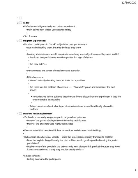 PSY 530 Exam 2 review - practice material over exam 2 - 12/30/ 1 Today ...