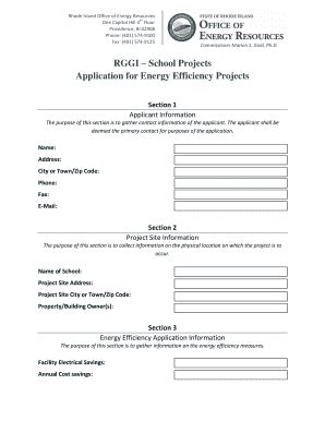 Fillable Online energy ri RGGI School Projects Application for Energy ...