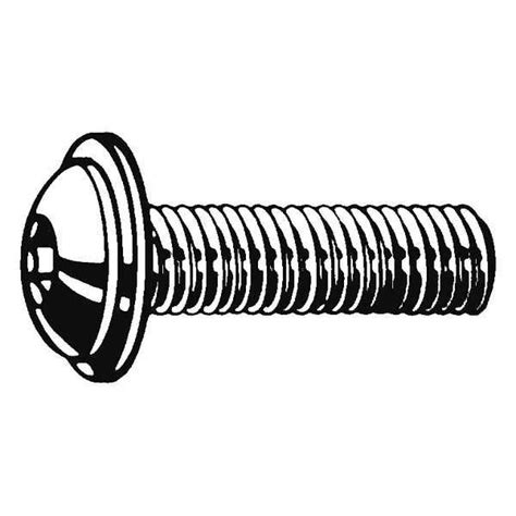 Zoro Select M8-1.25 Socket Head Cap Screw, Button Flanged, Plain 18-8 ...